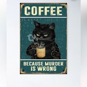 Novelty Sign Coffee Cat